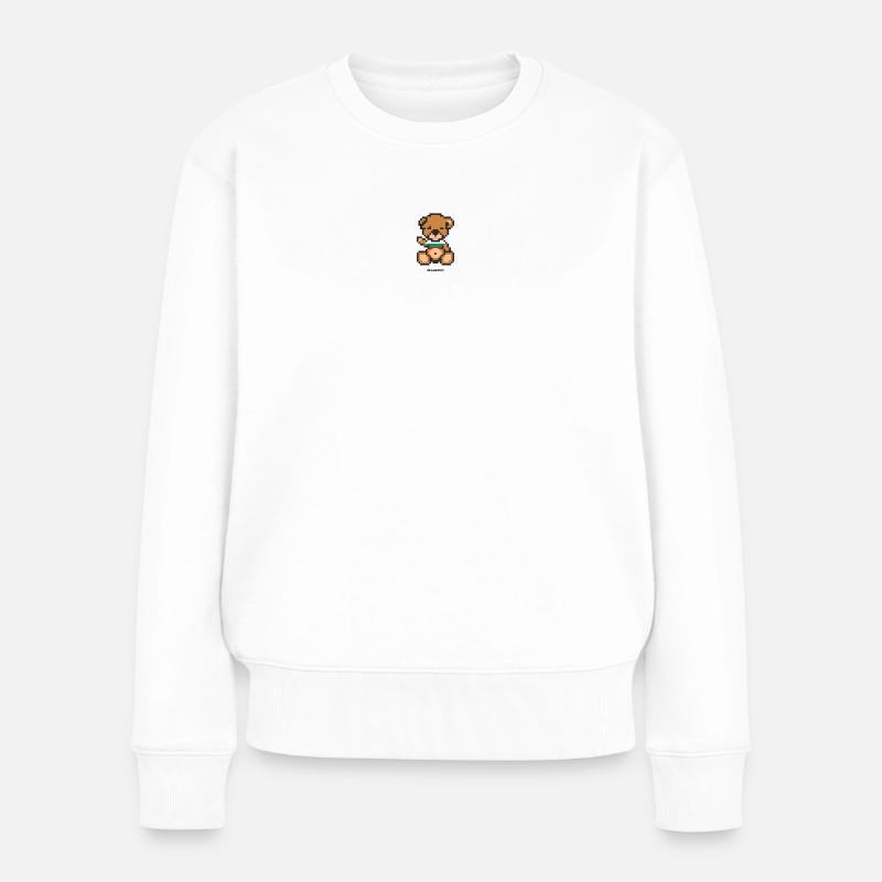 Pixel MiniBear Bulgaria - Pull Premium bio Femme - blanc