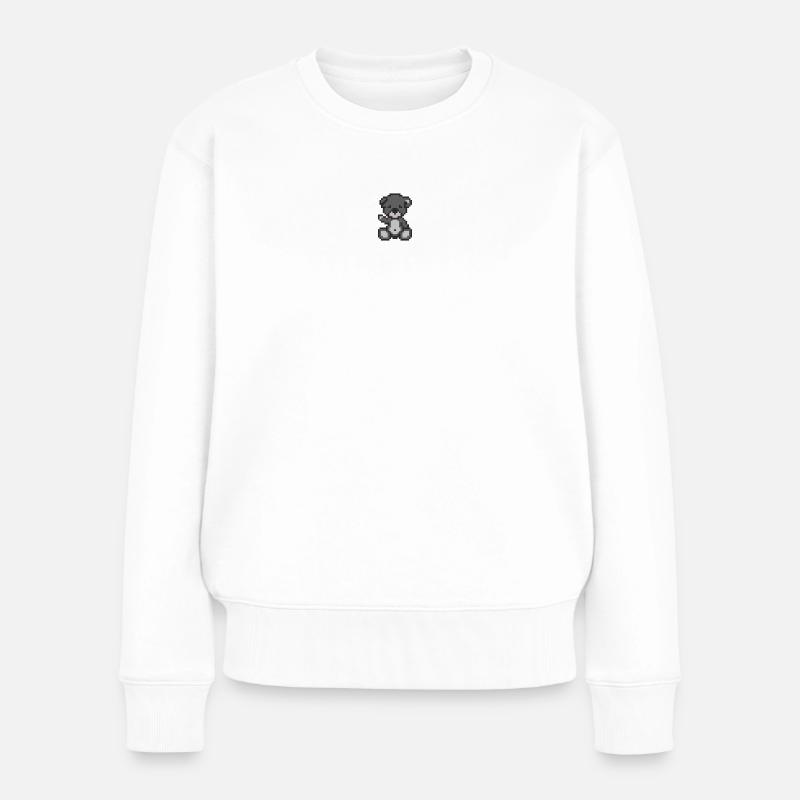 Pixel MiniBärensturm - Frauen Premium Bio Pullover - Weiß