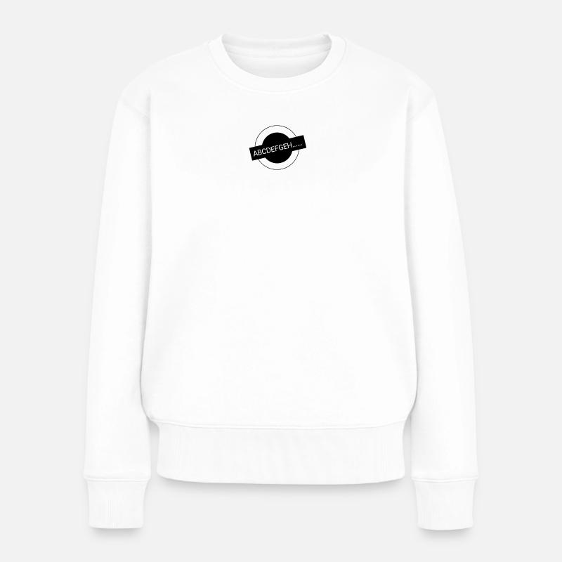 Abstrakte Alphabet Illustration auf Schwarz - Frauen Premium Bio Pullover - Weiß