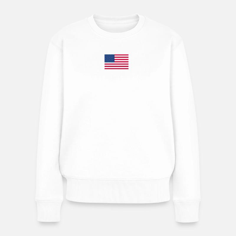 drapeau américain - Pull Premium bio Femme - blanc