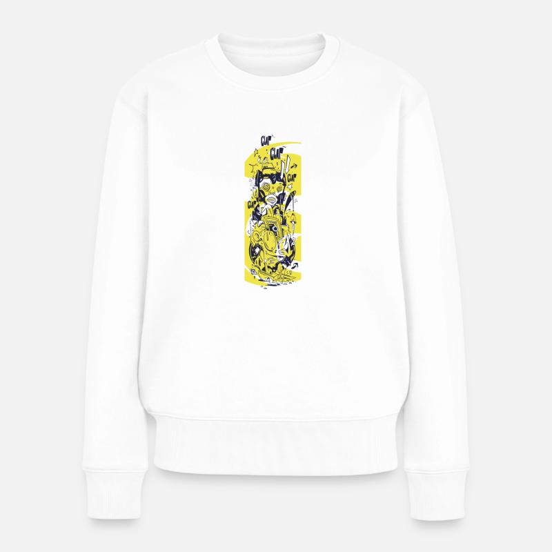 Jolly Chimp - Frauen Premium Bio Pullover - Weiß