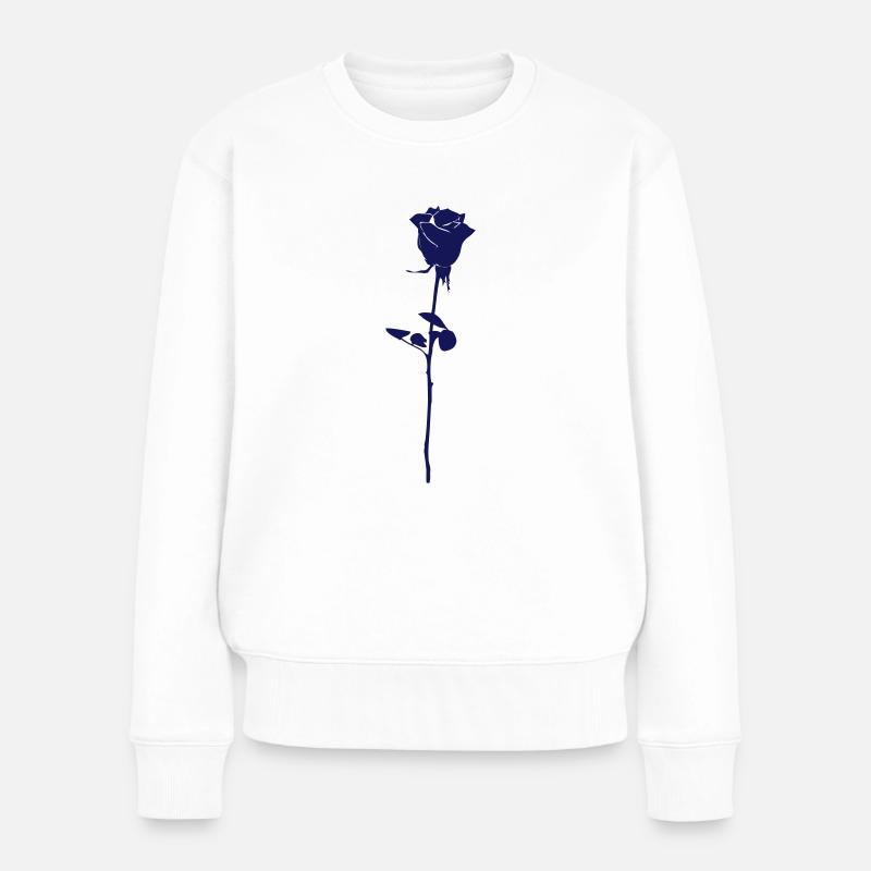 Rose - Frauen Premium Bio Pullover - Weiß
