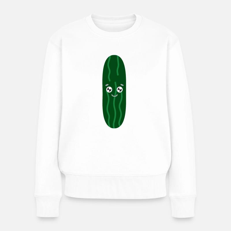 Gurke - Frauen Premium Bio Pullover - Weiß