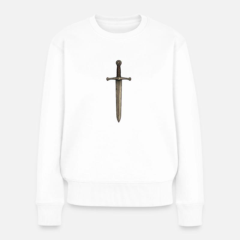 Épée du Moyen Âge - Pull Premium bio Femme - blanc