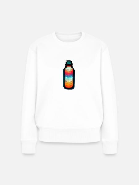Retro Trinkflasche Sport - Frauen Premium Bio Pullover - Weiß
