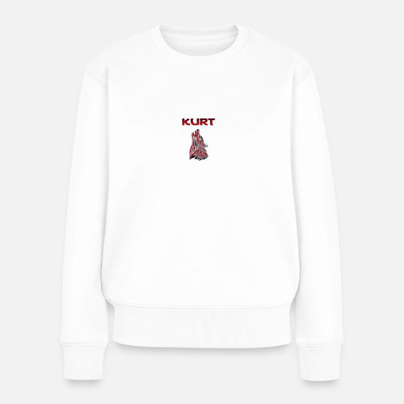 Wolf Kurt Bozkurt - Frauen Premium Bio Pullover - Weiß