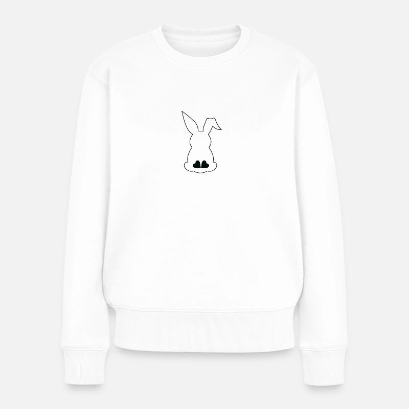 Osterhase von hinten 🐰 - Frauen Premium Bio Pullover - Weiß