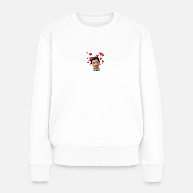 JONNY IN LOVE - Frauen Premium Bio Pullover - Weiß