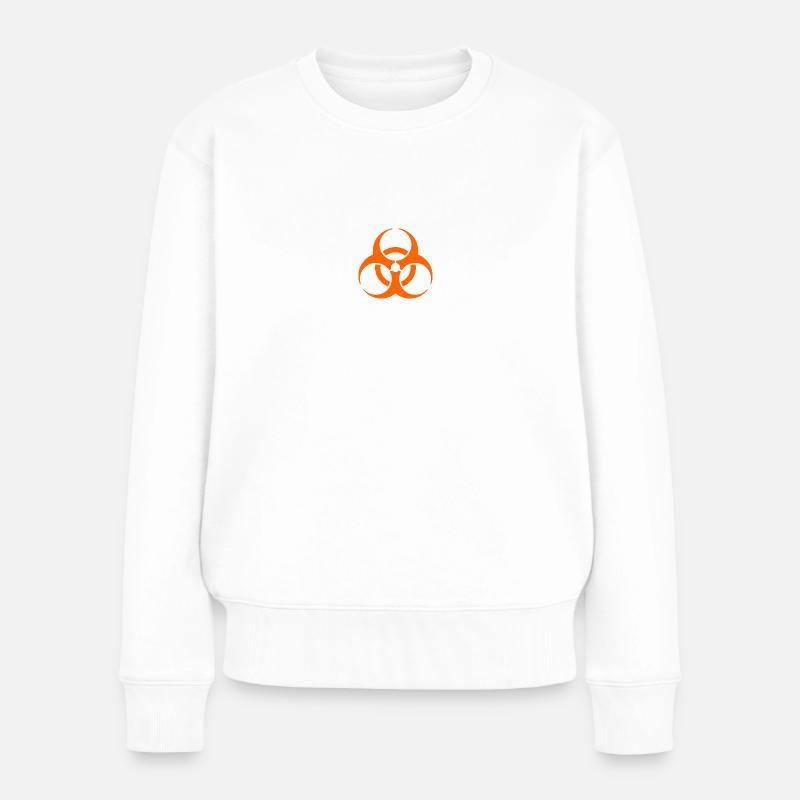Biohazard symbol Orange Auf dem Herzen - Frauen Premium Bio Pullover - Weiß