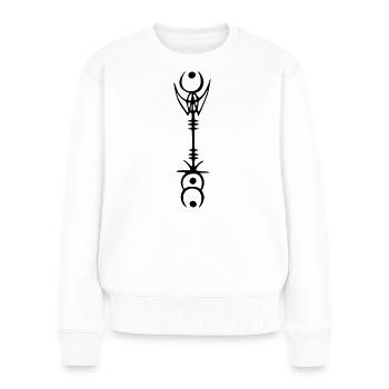 Design - Frauen Premium Bio Pullover - Weiß - Vorne - Julia (174cm)