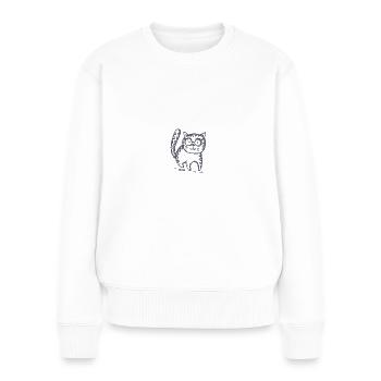Katze - Frauen Premium Bio Pullover - Weiß - Vorne - Julia (174cm)