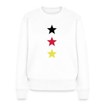 Flagge Deutschland Stern schwarz rot gold - Frauen Premium Bio Pullover - Weiß - Vorne - Julia (174cm)