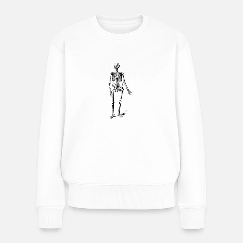 Glückliche Knochen - Frauen Premium Bio Pullover - Weiß