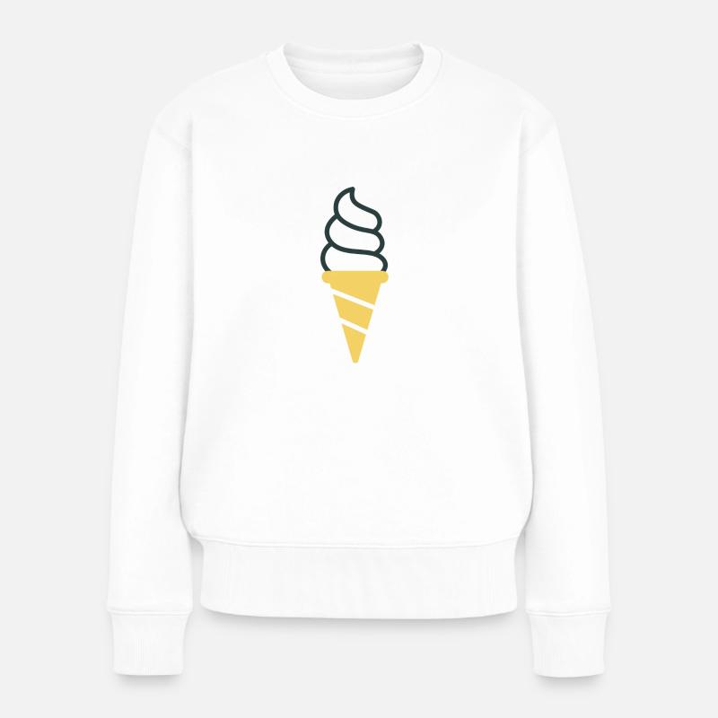 Macaroni - ice cream cone - Frauen Premium Bio Pullover - Weiß