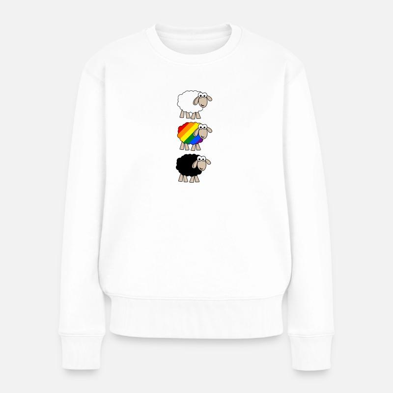 Mouton arc-en-ciel - Pull Premium bio Femme - blanc