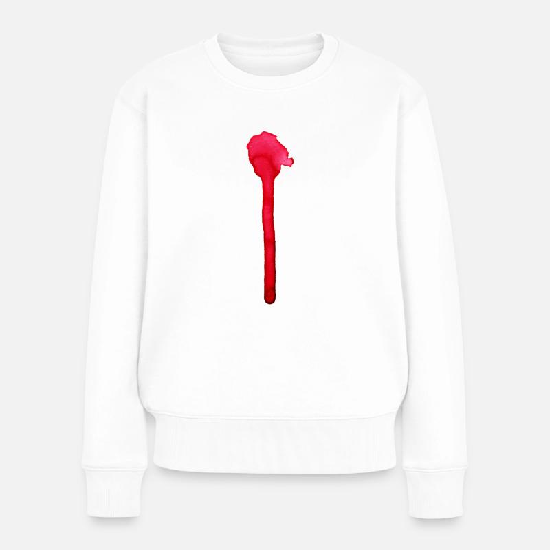 Ein verlaufender Farbklecks - Frauen Premium Bio Pullover - Weiß
