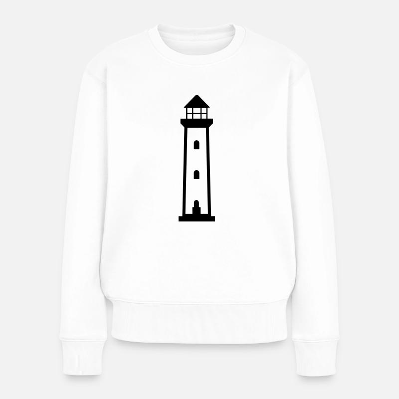 Leuchtturm - Frauen Premium Bio Pullover - Weiß