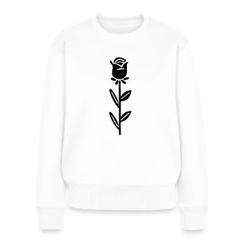 Rosa Blume - Frauen Premium Bio Pullover - Weiß - Vorne - Julia (174cm)