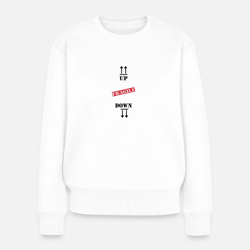 hoch niedrig - Frauen Premium Bio Pullover - Weiß