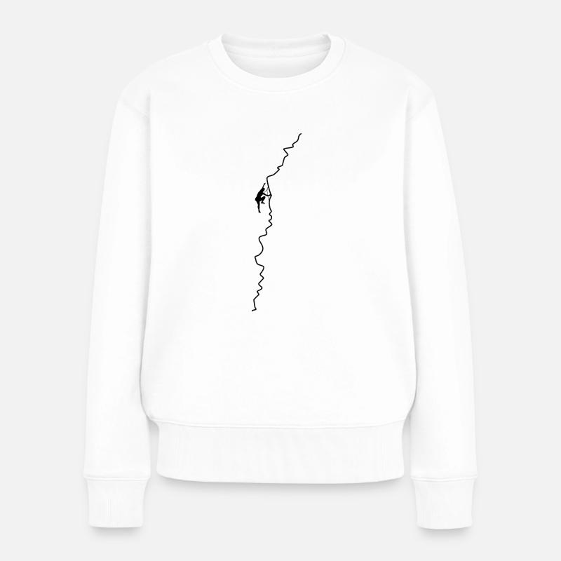 Klettern Bergsteigen Felsklettern Berg - Frauen Premium Bio Pullover - Weiß