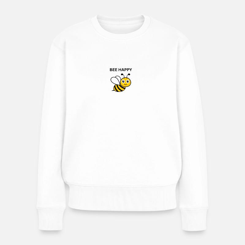 BEE HAPPY - Frauen Premium Bio Pullover - Weiß