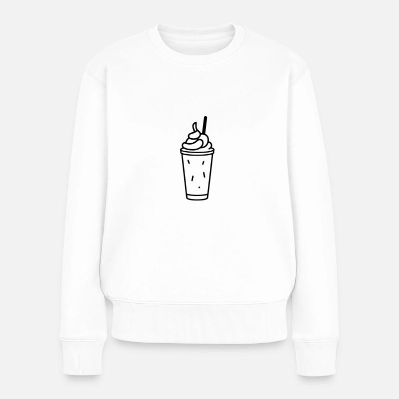 Milchshake - Frauen Premium Bio Pullover - Weiß