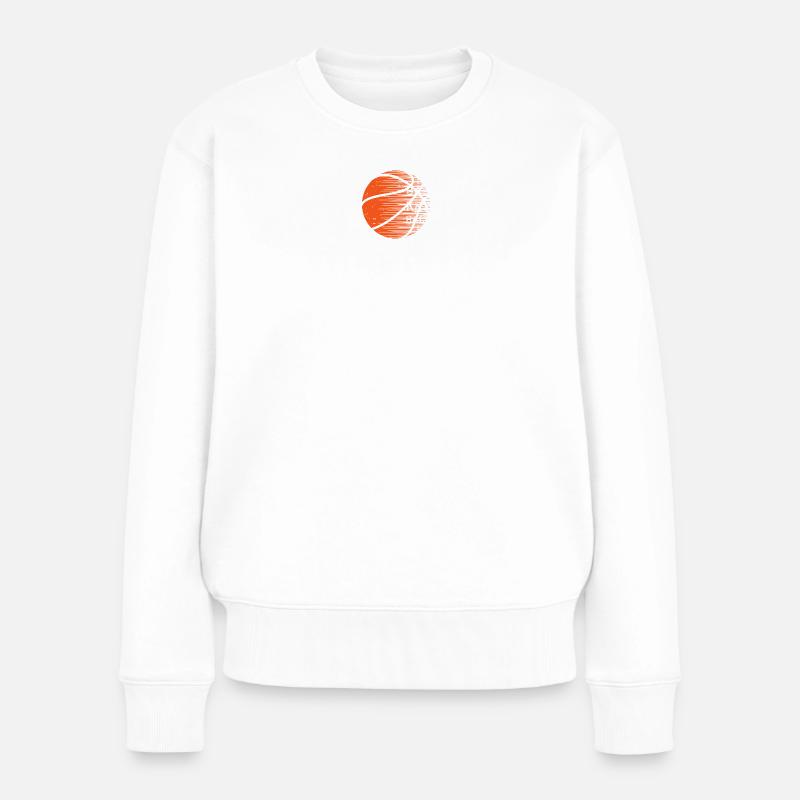 Basketball Pop Art Glyphen - Frauen Premium Bio Pullover - Weiß