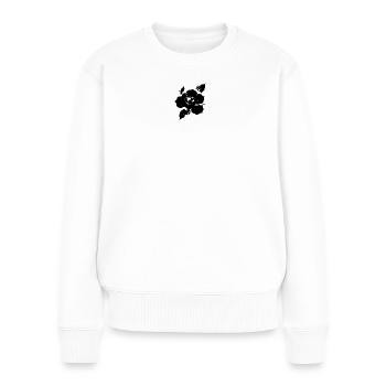 Fragmentierte schwarze Rose - Frauen Premium Bio Pullover - Weiß - Vorne - Julia (174cm)