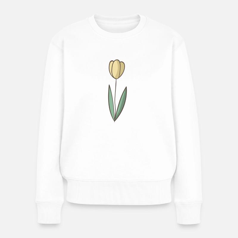 Tulpe - Frauen Premium Bio Pullover - Weiß