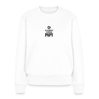 On va bientôt m'appeler papy - Pull Premium bio Femme - blanc - Devant - Julia (174cm)