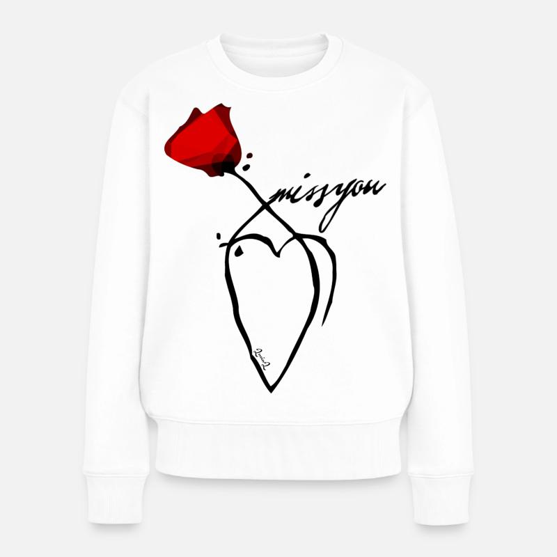 Tu me manque - Pull Premium bio Femme - blanc