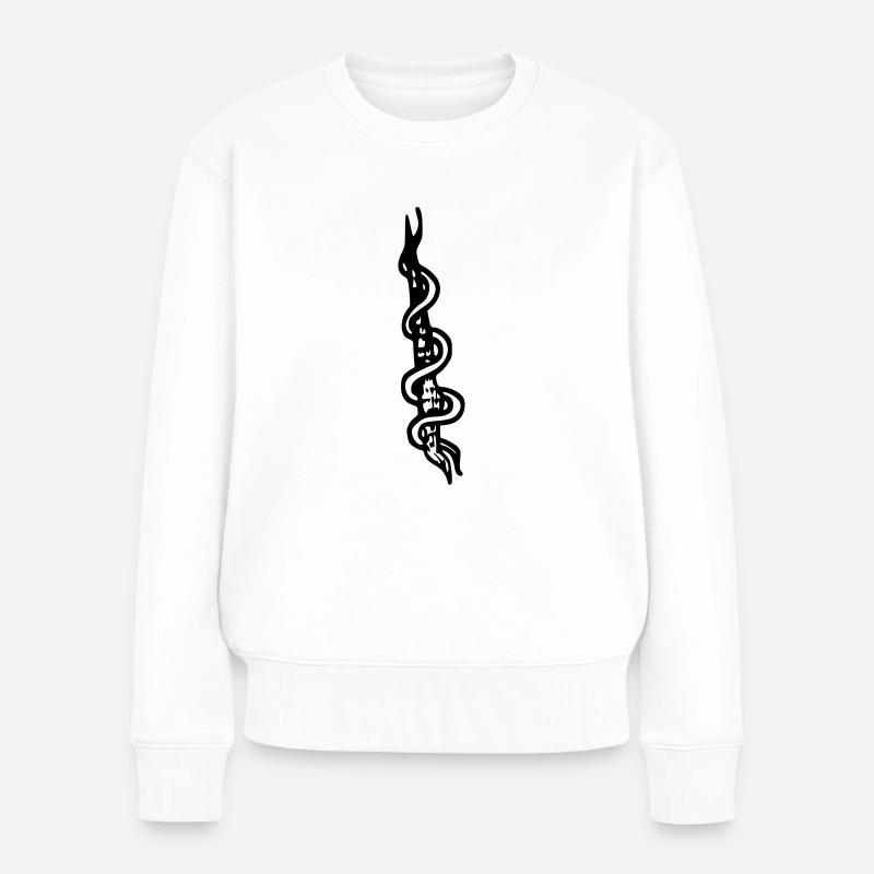 Schlangen Muster - Frauen Premium Bio Pullover - Weiß