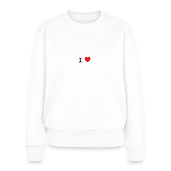 I love - Pull Premium bio Femme - blanc - Devant - Julia (174cm)