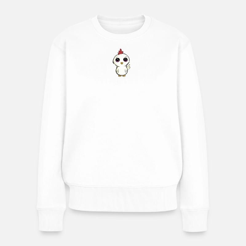 Baby Huhn - Frauen Premium Bio Pullover - Weiß