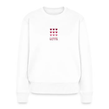 Love - Pull Premium bio Femme - blanc - Devant - Julia (174cm)