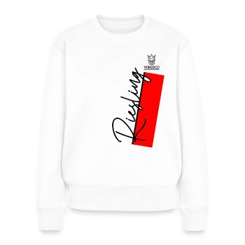 Winegod Spruch Riesling - Frauen Premium Bio Pullover - Weiß - Vorne - Julia (174cm)