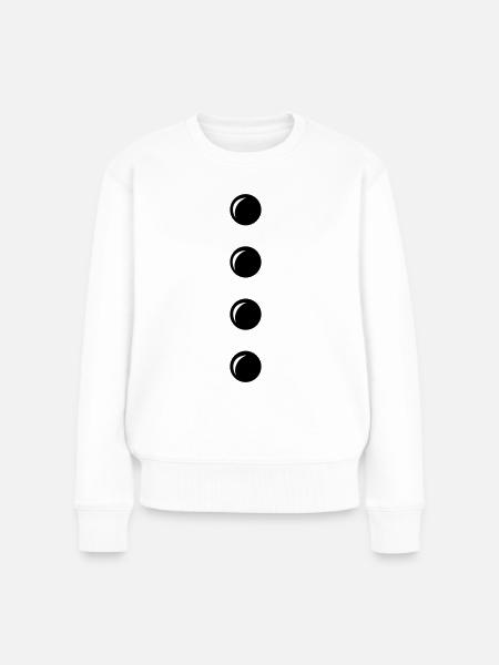 Schneemann Kostüm schwarze Steine Punkte Karneval - Frauen Premium Bio Pullover - Weiß
