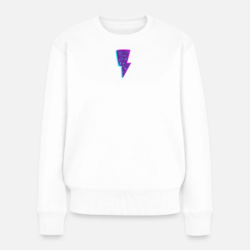 Psychedelischer Neonstrahl - Frauen Premium Bio Pullover - Weiß