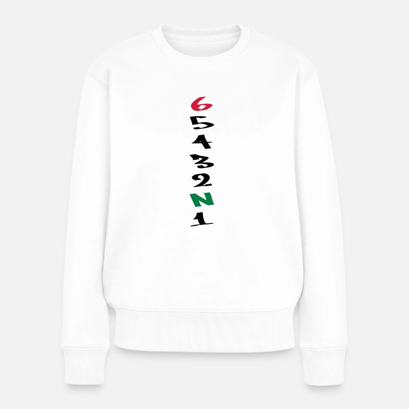 6 Gänge Gears Graffiti - Frauen Premium Bio Pullover - Weiß