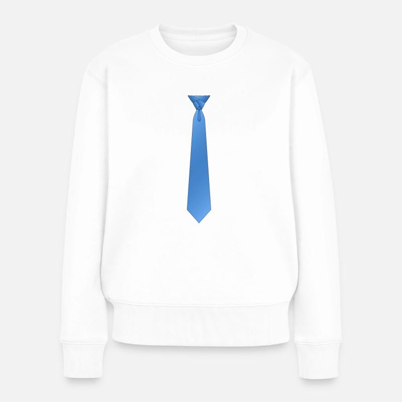 Eldregde Krawatte blau - Frauen Premium Bio Pullover - Weiß