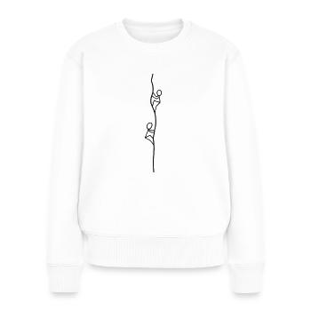 Zwei Kletterer - Frauen Premium Bio Pullover - Weiß - Vorne - Julia (174cm)