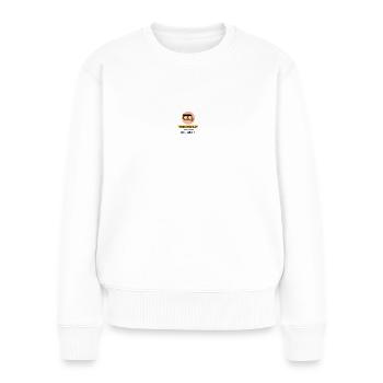 Bürgergeld und Dir gehört die Welt! - Frauen Premium Bio Pullover - Weiß - Vorne - Julia (174cm)