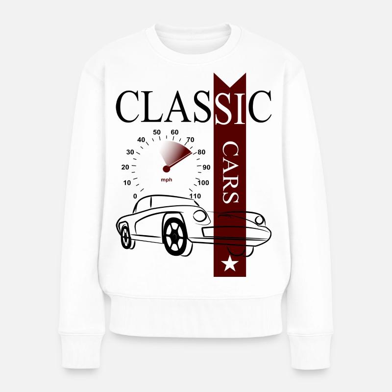 Automobile Classic Cars - Frauen Premium Bio Pullover - Weiß