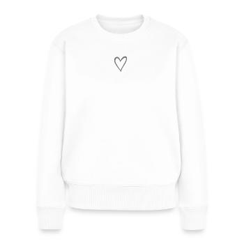 Herz - Frauen Premium Bio Pullover - Weiß - Vorne - Julia (174cm)