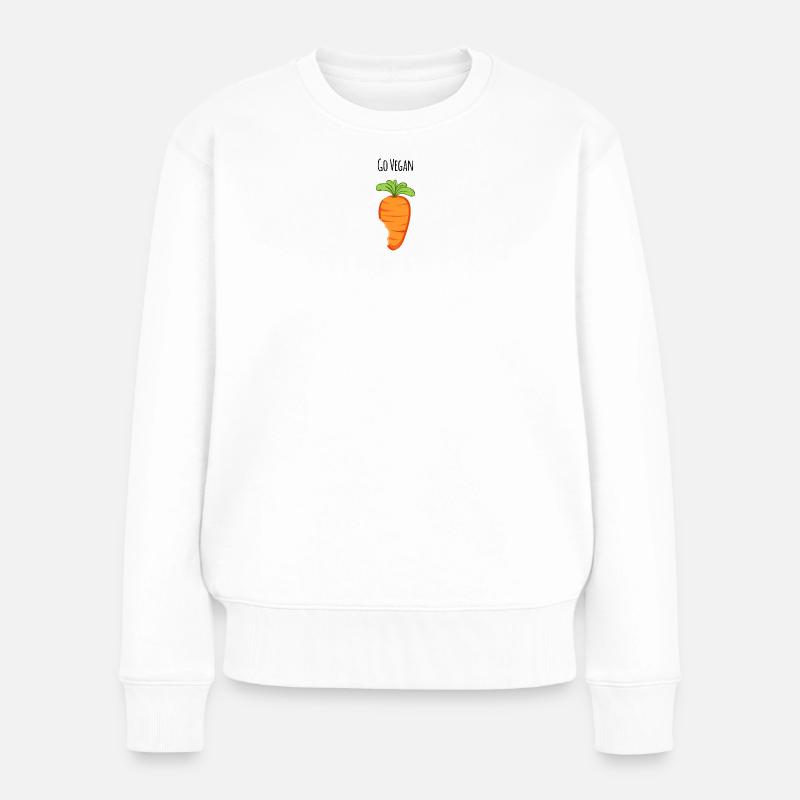 Go Vegan - Frauen Premium Bio Pullover - Weiß