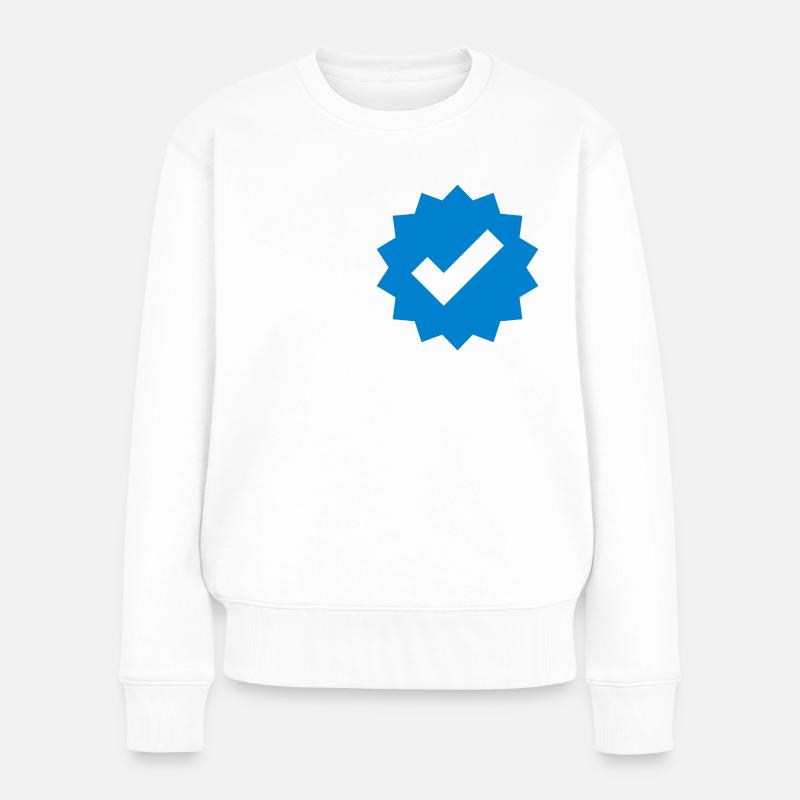 verified check social media creator - Pull Premium bio Femme - blanc