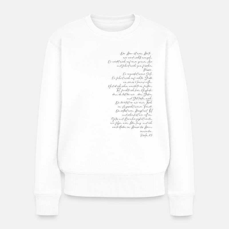 Psalm 23 - Frauen Premium Bio Pullover - Weiß