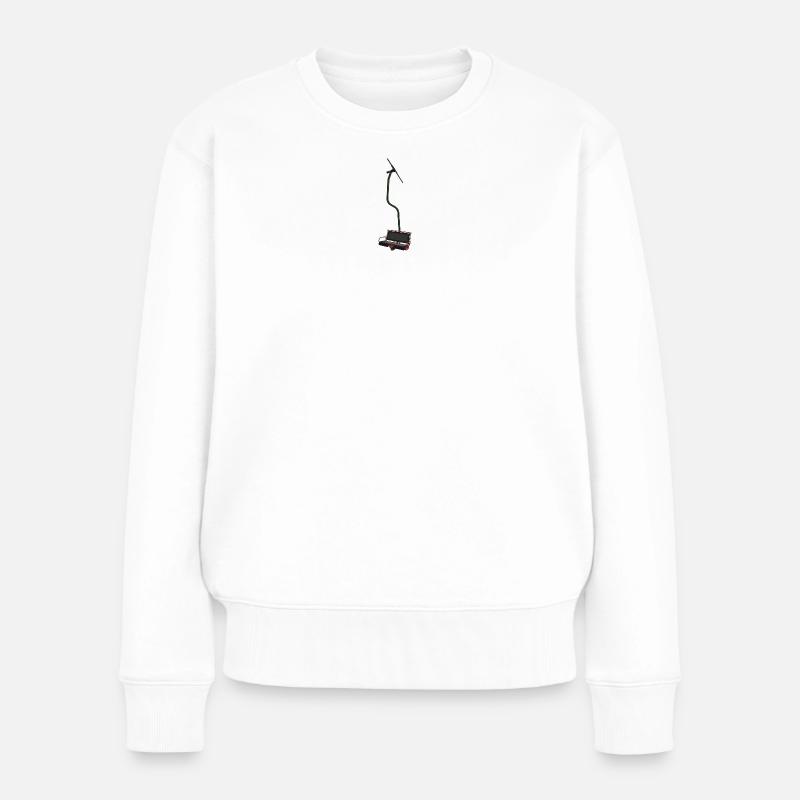 Doppelsessellift - rot schwarz - Frauen Premium Bio Pullover - Weiß