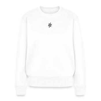 Sats are our cents - Black symbol - Frauen Premium Bio Pullover - Weiß - Vorne - Julia (174cm)