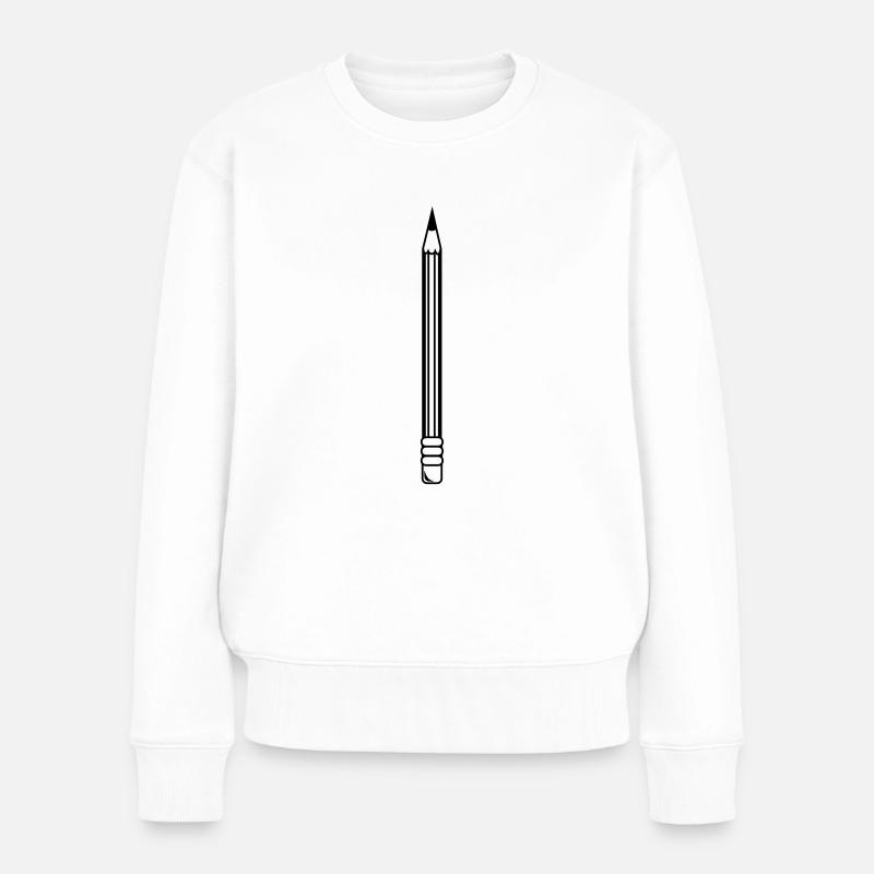 Bleistift - Frauen Premium Bio Pullover - Weiß